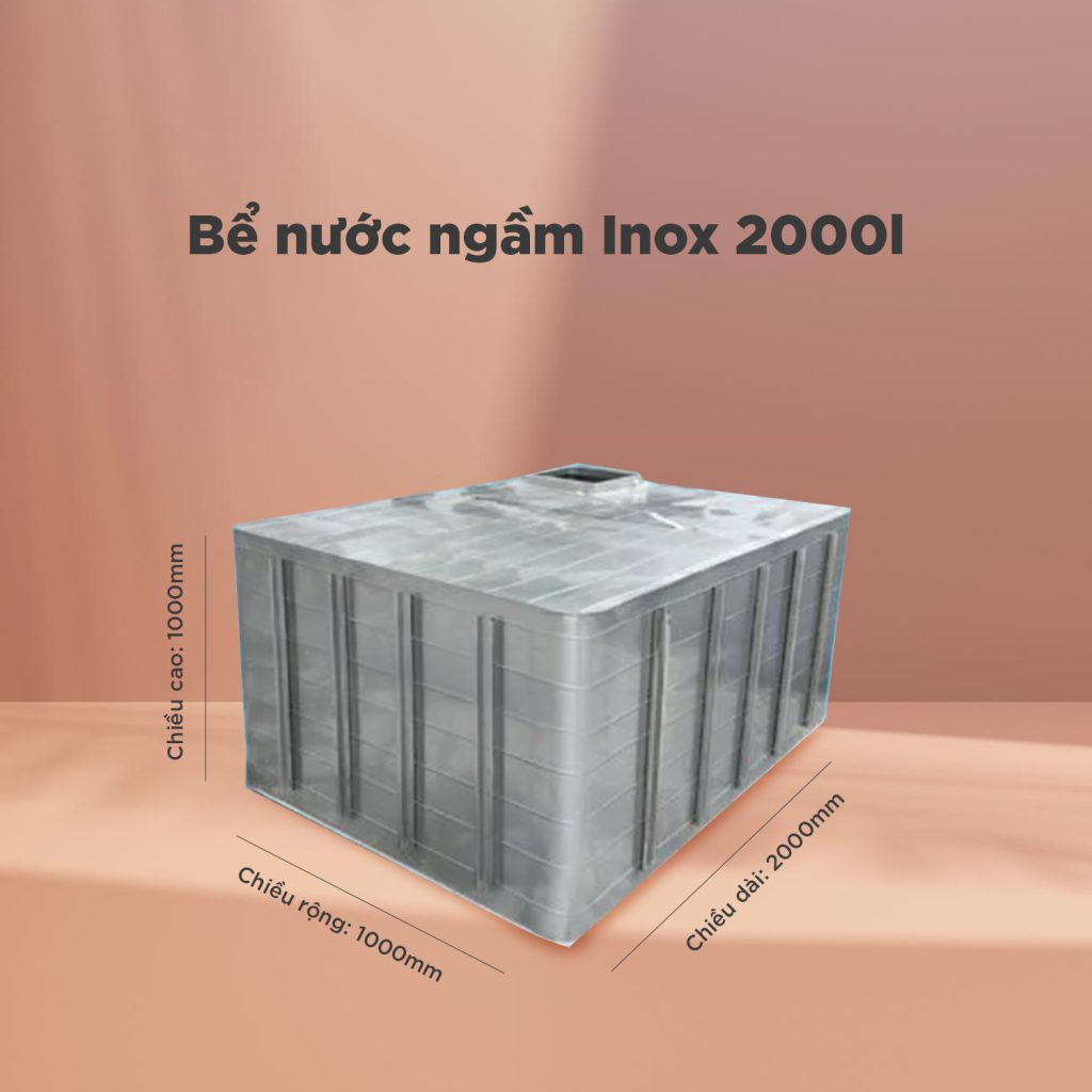 bể nước ngầm inox 2000l