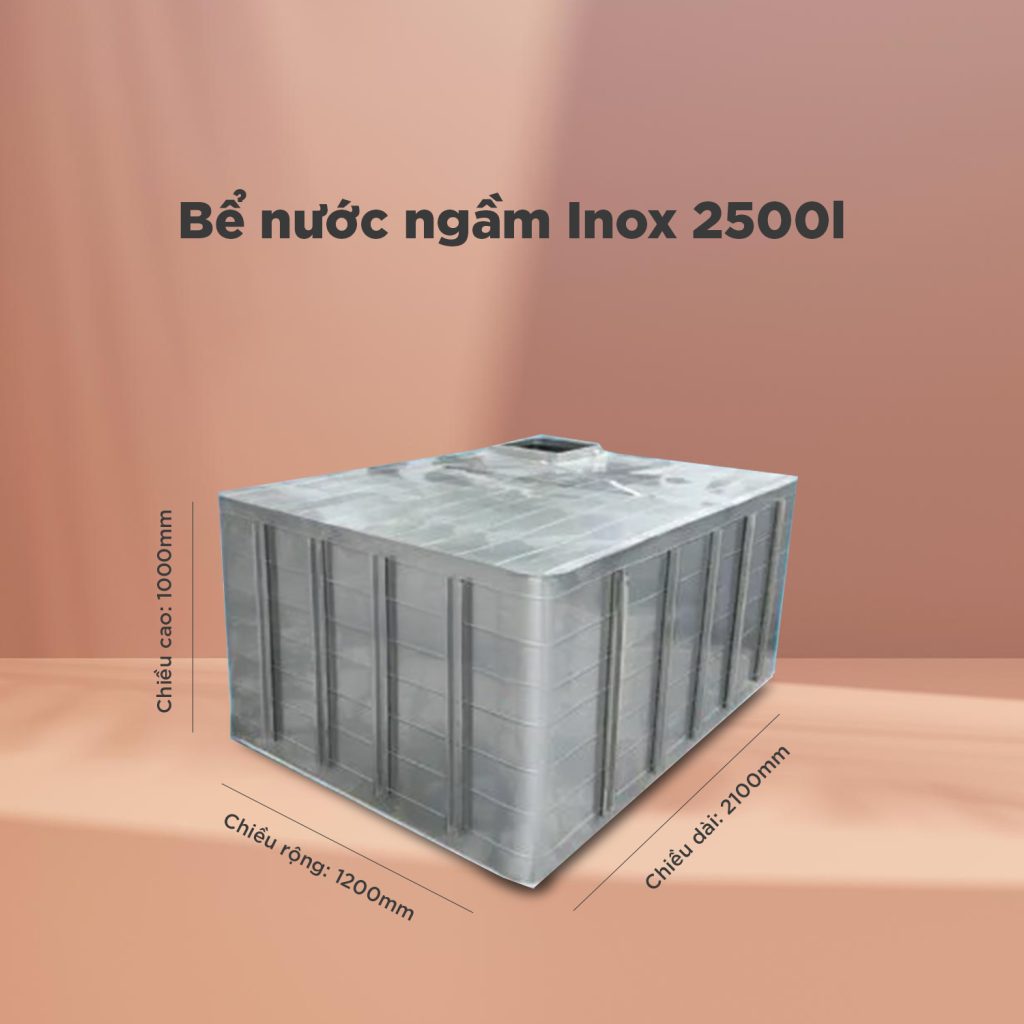 Bể nước ngầm Inox 2500l