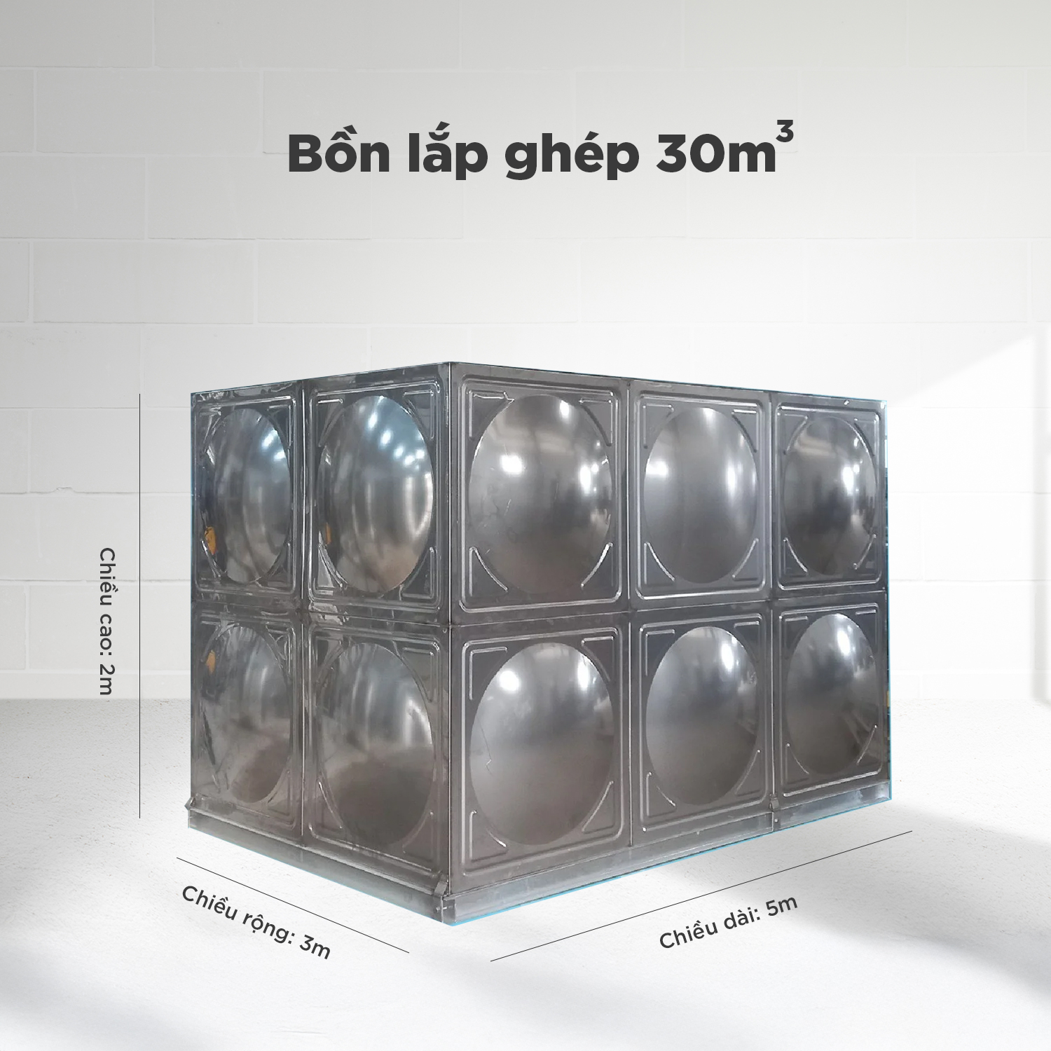 Bồn bể lắp ghép inox Việt Anh 30m3