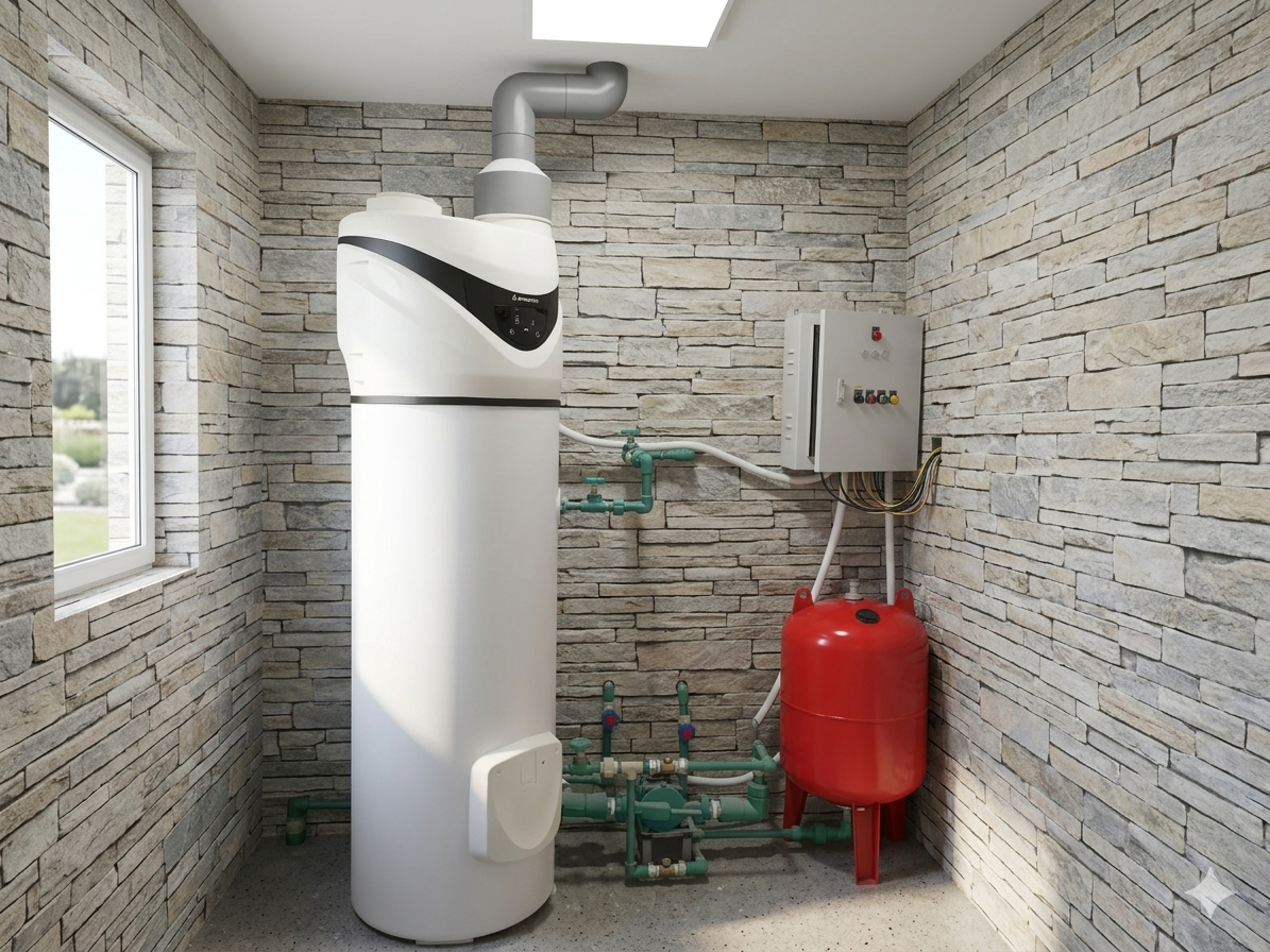 Thực tế lắp đặt máy bơm nhiệt Ariston Nuos Primo 240 HC tại công trình - ENVIHEAT