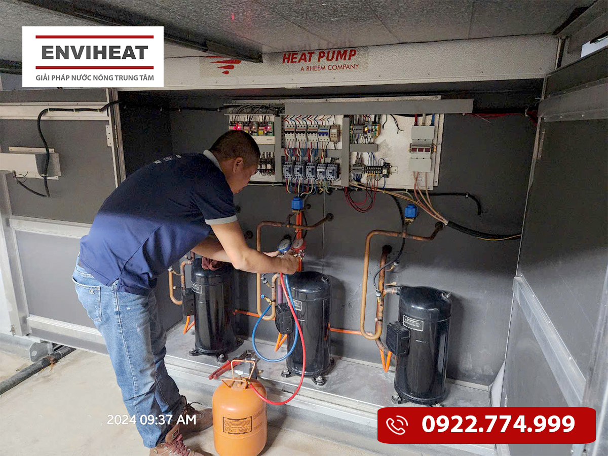Sửa chữa máy nén của heat pump - hàng nhập khẩu chính hãng