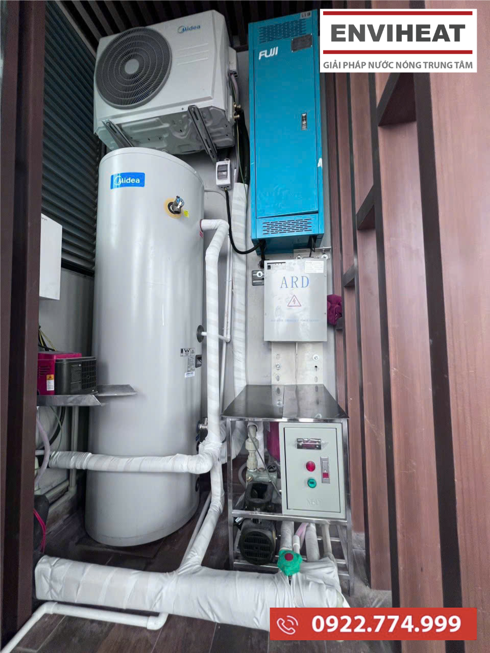 Cảm biến nhiệt độ trong heat pump Midea có chức năng gì?