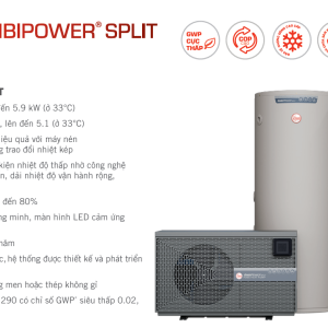 Tính năng nổi bật Heat Pump Rheem AmbiPower: Hiệu suất COP 5.1, môi chất R290, bình thép không gỉ 316L, dải nhiệt -7 độ C