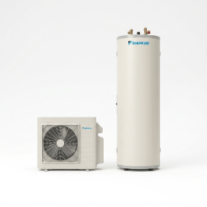 Máy bơm nhiệt Daikin CO2 chính hãng gồm dàn nóng RQWX60ZV1A và bình chứa TU32SSZA dung tích 315 Lít được cung cấp bởi Enviheat.